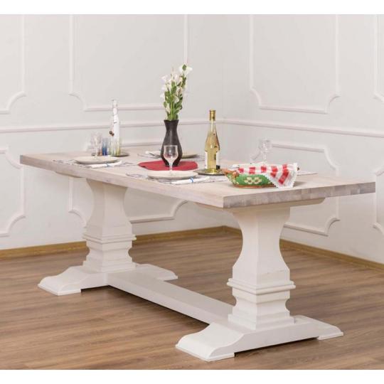 krajina masivne drevo rustikalne biele stol jedalensky stol kuchyna obyvacka nabytok velkorozmerny 8 miestny mediteransky provensalsky provence nabytok restauracia bistro balaton letna chata lameridiana.jpg